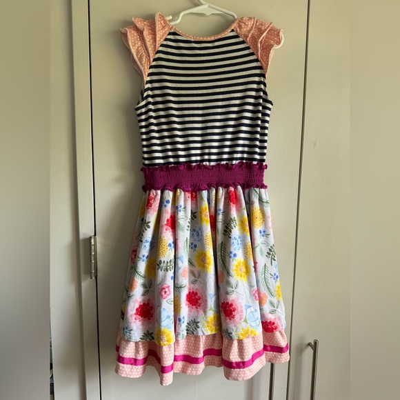 Matilda Jane Gummi Fruits Dress, Happy & Free Fruiti Floral Stripes, MSRP $65, 8 - Picture 4 of 7